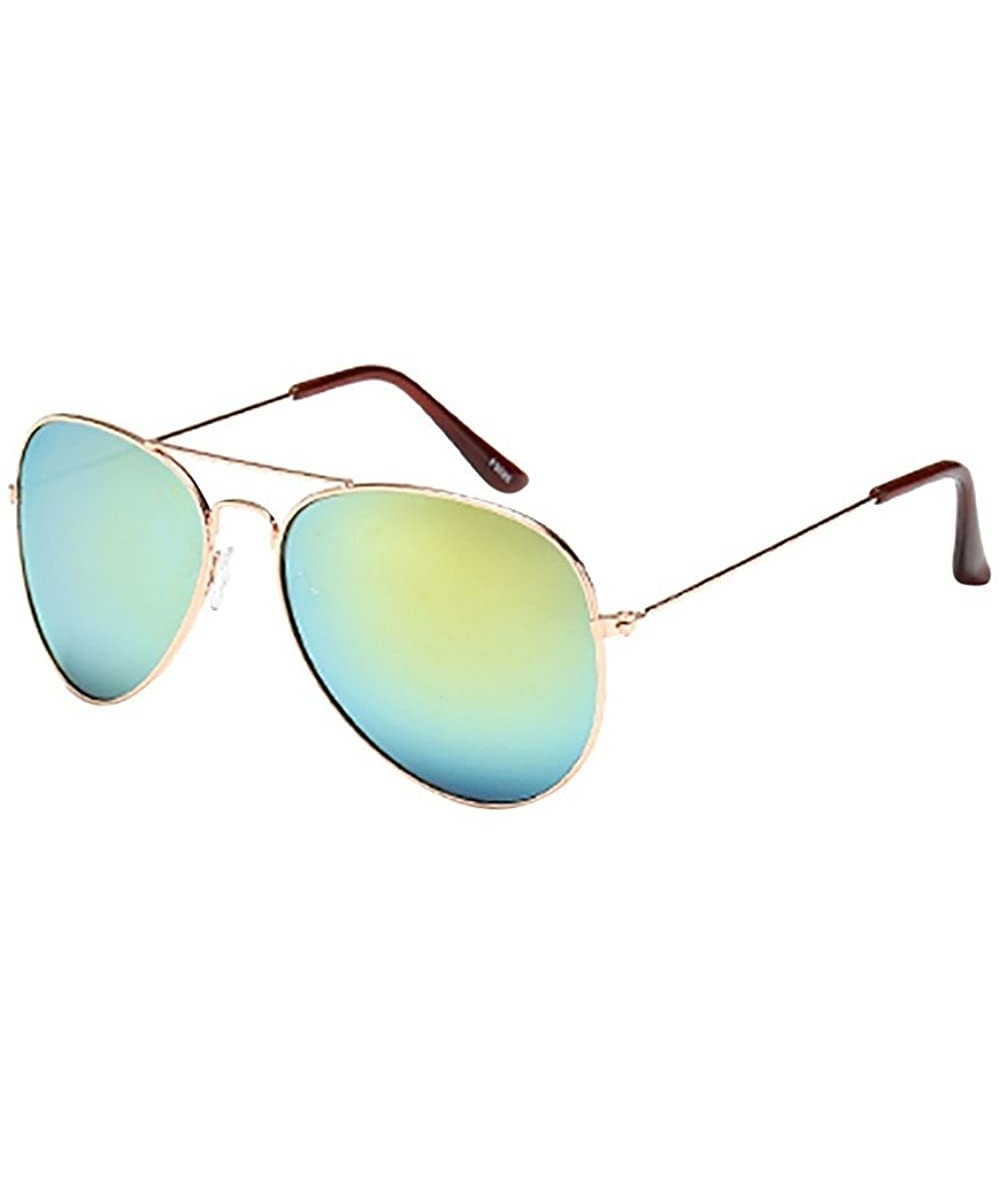 Oval Mirrored Aviator Sunglasses for Men Women Unisex Oversized Trendy Designer UV400 Sun Glasses - I - CO195IGCOC7 $16.22