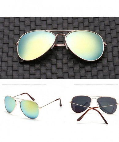 Oval Mirrored Aviator Sunglasses for Men Women Unisex Oversized Trendy Designer UV400 Sun Glasses - I - CO195IGCOC7 $16.22