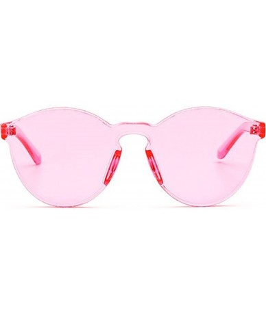 Round Fashion Rimless One Piece Clear Lens Color Candy Sunglasses - 3 Pack Square- Combination 1 - CI18M5MTGLZ $29.13