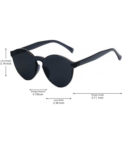 Round Fashion Rimless One Piece Clear Lens Color Candy Sunglasses - 3 Pack Square- Combination 1 - CI18M5MTGLZ $29.13