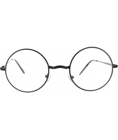 Round Mens Classic Hippie Round Circle Lens Hipster Metal Rim Eye Glasses - Black Clear - C418OA4CLHI $19.53