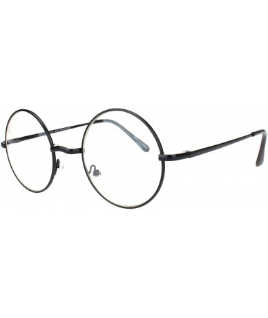 Round Mens Classic Hippie Round Circle Lens Hipster Metal Rim Eye Glasses - Black Clear - C418OA4CLHI $19.53