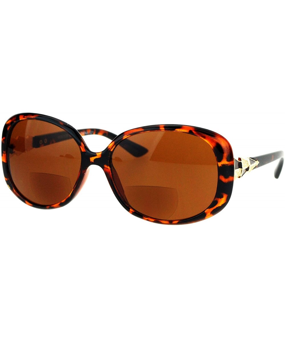 Rectangular Womens Bifocal Lens Sunglasses Readers Oval Rectangular Fashion UV 400 - Tortoise - C9185M093KM $19.78