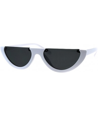 Cat Eye Womens Avant Garde Crop Flat Top Plastic Cat Eye Sunglasses - White Black - CW18G6LGWG8 $19.35