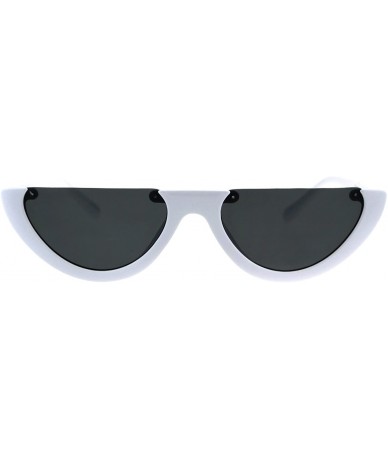 Cat Eye Womens Avant Garde Crop Flat Top Plastic Cat Eye Sunglasses - White Black - CW18G6LGWG8 $19.35