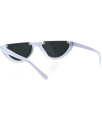 Cat Eye Womens Avant Garde Crop Flat Top Plastic Cat Eye Sunglasses - White Black - CW18G6LGWG8 $19.35