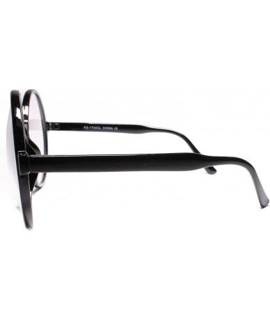 Oversized Oversize Vintage Retro Style Clear Lens Round Eye Glasses - Black - CX18URHCTCT $22.65