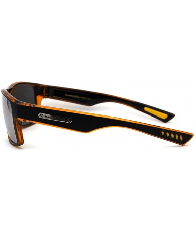 Rectangular Classic 90s Narrow Rectangular Biker Gangster Sunglasses - Matte Black Orange Silver Mirror - CA195ED5O5T $23.22