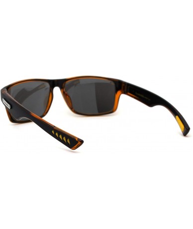 Rectangular Classic 90s Narrow Rectangular Biker Gangster Sunglasses - Matte Black Orange Silver Mirror - CA195ED5O5T $23.22