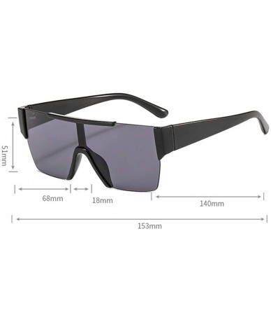 Rimless New One-piece Sunglasses Women's Vintage Rimless Oversized Mens Goggle Outdoor Windproof Eyeglasses - CA18ZXC26QC $24.06