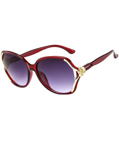 Square Oversized Sunglasses for Women Rose Big Frame Classic Trendy Vintage Eyewear for Outdoor (C) - C - CT1902MEOS7 $18.61