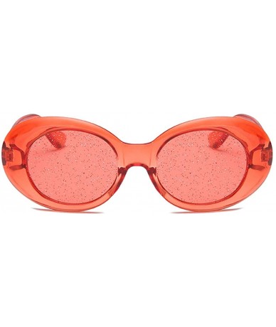 Oversized Women's Cat Eye Sunglasses Retro Oval Oversized Plastic Lenses glasses - Red - CT18N0Z6RNN $17.93