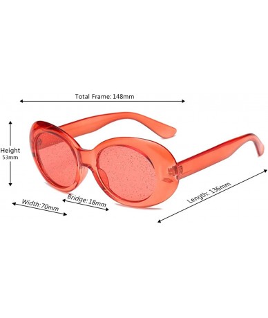 Oversized Women's Cat Eye Sunglasses Retro Oval Oversized Plastic Lenses glasses - Red - CT18N0Z6RNN $17.93