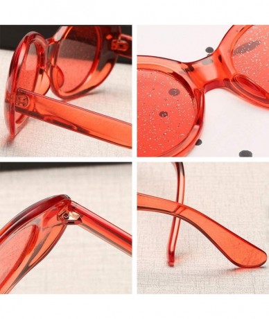 Oversized Women's Cat Eye Sunglasses Retro Oval Oversized Plastic Lenses glasses - Red - CT18N0Z6RNN $17.93