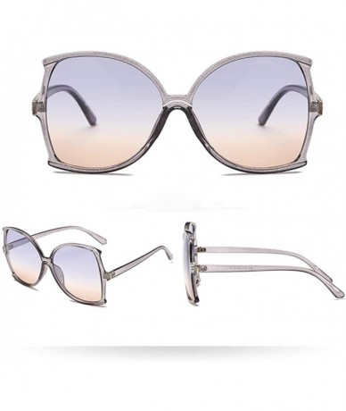 Semi-rimless Women Man Vintage Big Frame Irregular Shape Sunglasses Eyewear Retro Unisex - D - CP18TIUWE87 $14.25