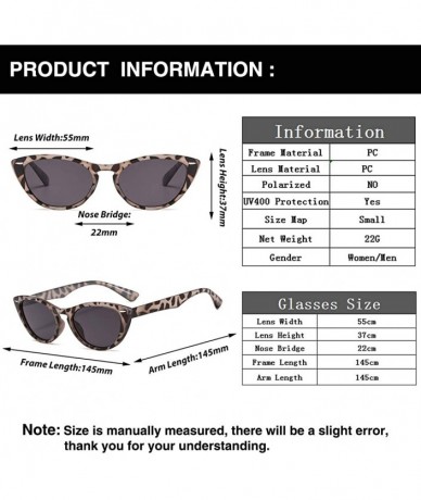 Goggle Cat Eye Sunglasses for Women Small Clout Goggles Mod Style Plastic Frame - Leopard - C418XATR7LK $18.20