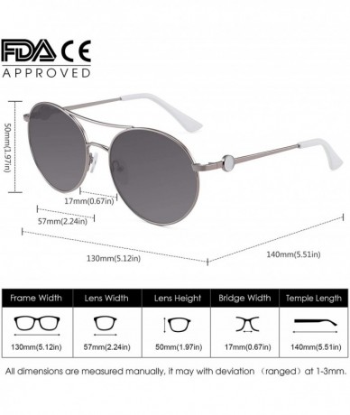 Round Round Polarized Sunglasses for Women Double Bridge Frame Sun Glasses Shades - Pink/Grey - CE18A320N4O $24.75