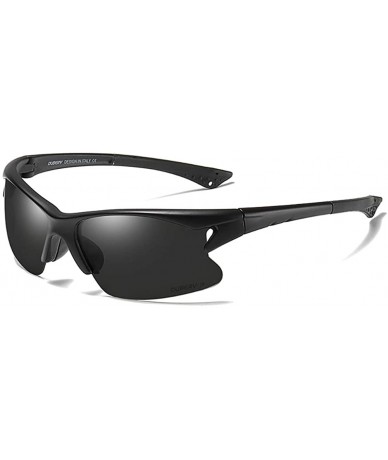 Sport Sports Style Polarized Night Vision Sunglasses Retro Driving Sunglasses - C1. Black Frame Gray Lens - CX18XZEK5CK $18.40