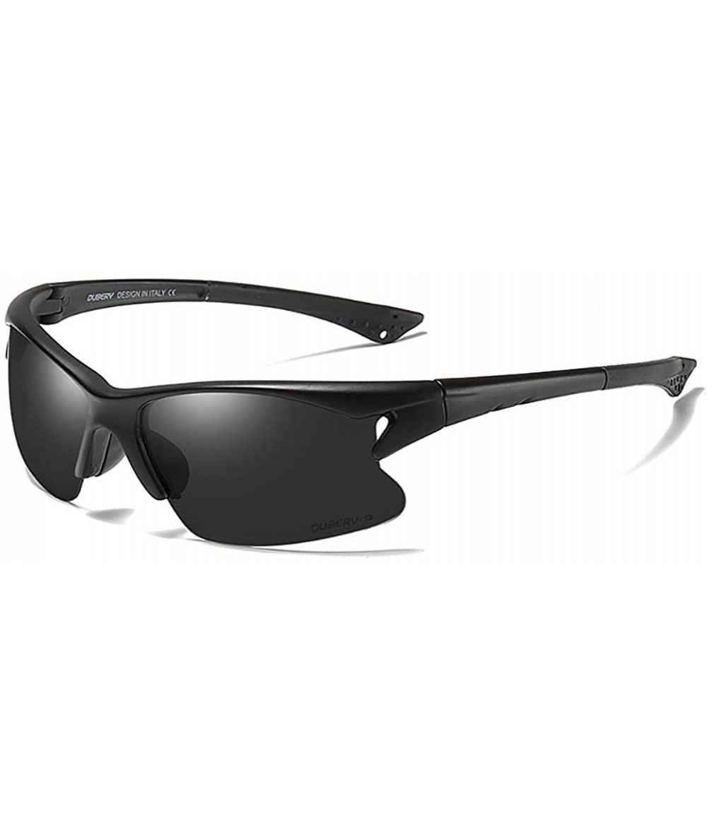 Sport Sports Style Polarized Night Vision Sunglasses Retro Driving Sunglasses - C1. Black Frame Gray Lens - CX18XZEK5CK $18.40