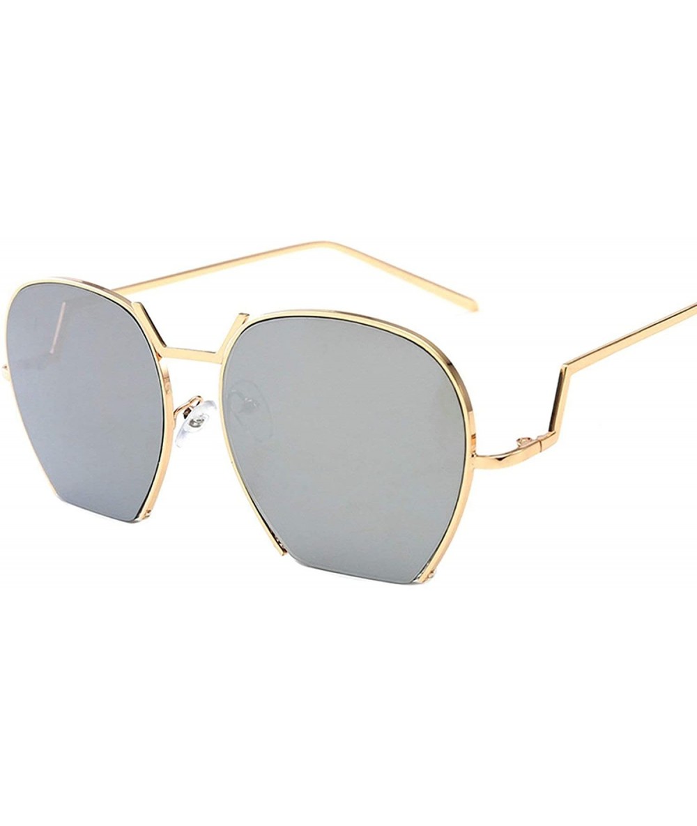 Oval Classic Retro Designer Style Sunglasses for Women Metal PC UV400 Sunglasses - Silver - CE18SAT8ZGY $38.30