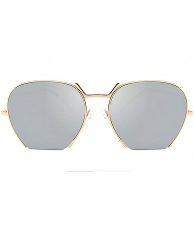 Oval Classic Retro Designer Style Sunglasses for Women Metal PC UV400 Sunglasses - Silver - CE18SAT8ZGY $38.30