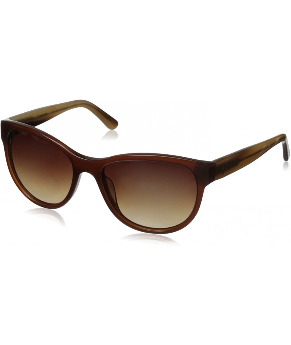 Rectangular Women's HT Classic Rectangular HTG1041 C2 Polarized Round Sunglasses - Caramel Horn - C111OCMXCQN $71.42