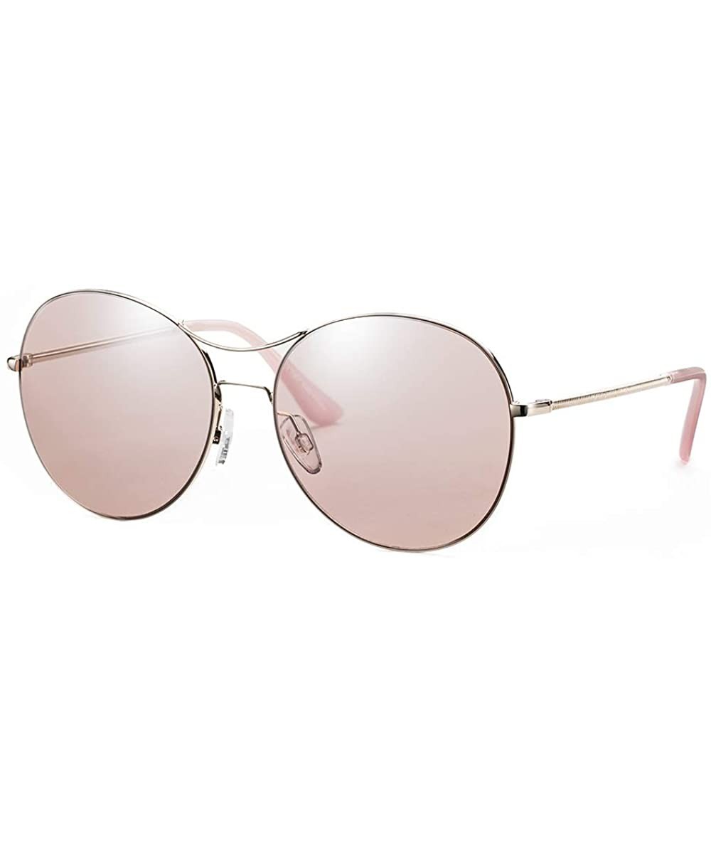 Square Sunglasses for Women Fashion Classic Round Aviator Oversized Mirrored UV 400 Protection - New-yf01-pink - C418XHOS4QL ...