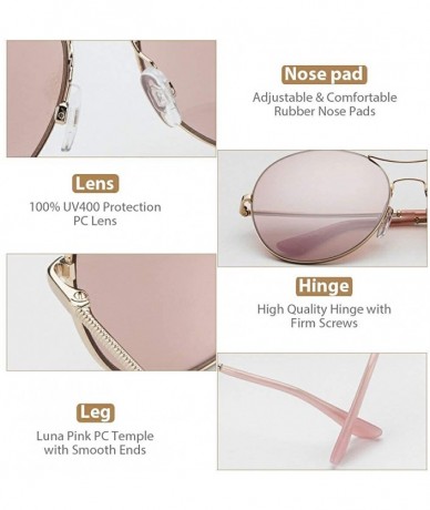 Square Sunglasses for Women Fashion Classic Round Aviator Oversized Mirrored UV 400 Protection - New-yf01-pink - C418XHOS4QL ...