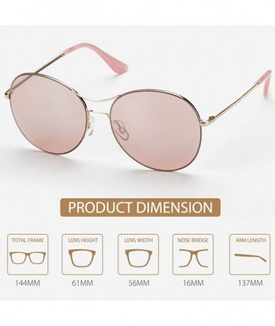 Square Sunglasses for Women Fashion Classic Round Aviator Oversized Mirrored UV 400 Protection - New-yf01-pink - C418XHOS4QL ...