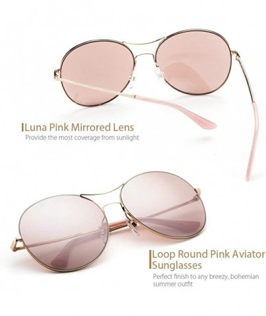 Square Sunglasses for Women Fashion Classic Round Aviator Oversized Mirrored UV 400 Protection - New-yf01-pink - C418XHOS4QL ...