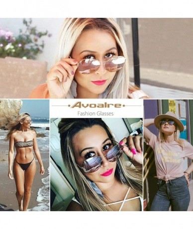 Square Sunglasses for Women Fashion Classic Round Aviator Oversized Mirrored UV 400 Protection - New-yf01-pink - C418XHOS4QL ...