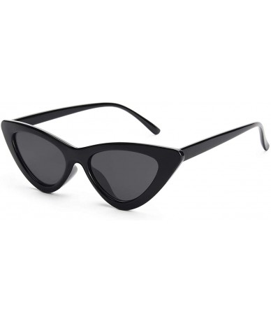 Goggle Retro Vintage Narrow Cat Eye Sunglasses for Women Clout Goggles Plastic Frame - *A-black Grey - C6189LDSCA5 $17.97