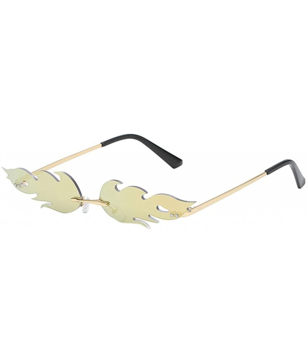 Semi-rimless Fashion Men Women Irregular Shape Sunglasses Glasses Vintage Retro Style - E - CS193XHLXYN $20.29