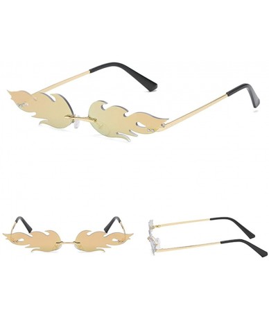 Semi-rimless Fashion Men Women Irregular Shape Sunglasses Glasses Vintage Retro Style - E - CS193XHLXYN $20.29