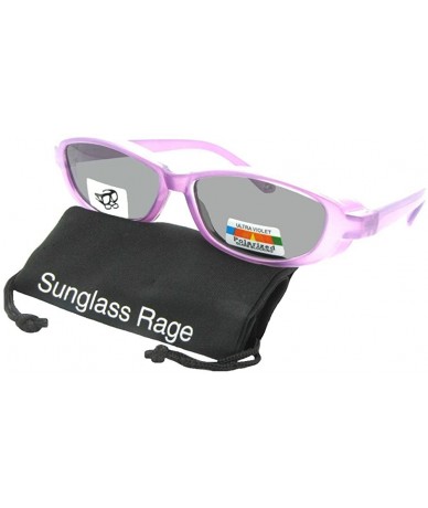 Oval Smallest Fit Over Sunglasses F13 - Fuchsia Frame-gray Lenses - CV186X6GGEQ $30.41