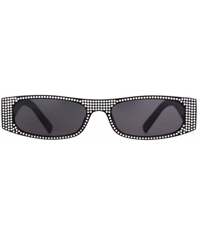 Goggle Sunglasses Rhinestone Fashion Rectangular - C8 - CZ18W965S2E $44.19