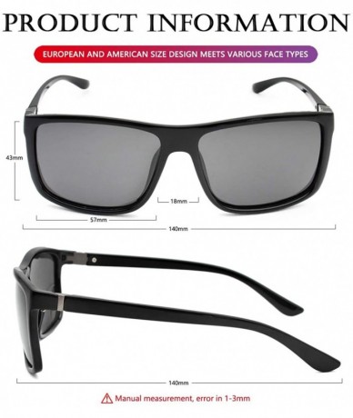 Aviator Unisex Polarized Sunglasses Vintage Square Frame Sun Glasses 100% UV400 Protection - A1 Black/Grey - C218U0WMQNE $21.48