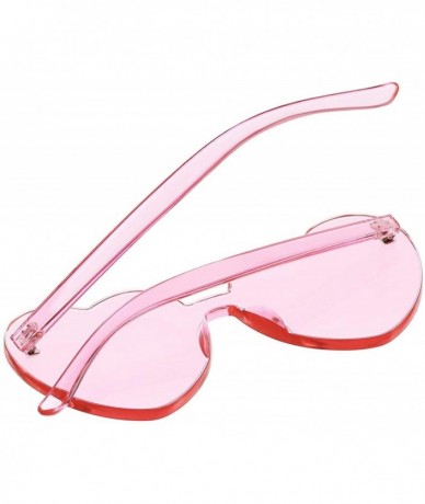 Oversized Love Heart Shape Sunglasses Transparent Party Sunglasses UV Protection Candy Color - Light Red - CL199XYDNK3 $18.35