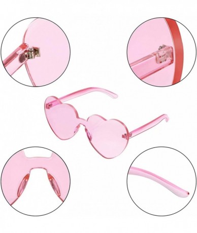 Oversized Love Heart Shape Sunglasses Transparent Party Sunglasses UV Protection Candy Color - Light Red - CL199XYDNK3 $18.35