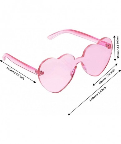 Oversized Love Heart Shape Sunglasses Transparent Party Sunglasses UV Protection Candy Color - Light Red - CL199XYDNK3 $18.35