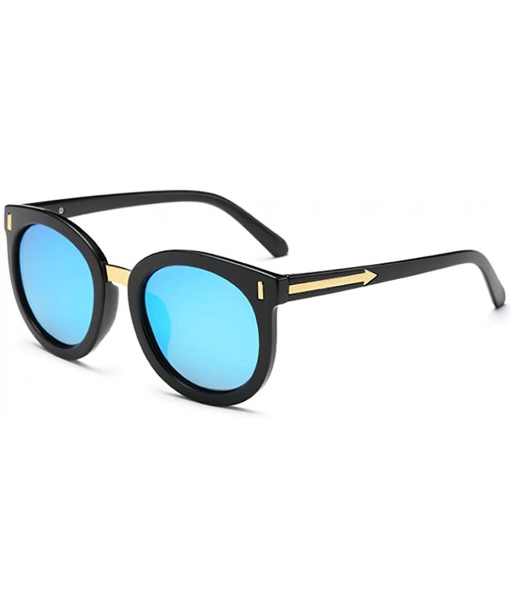 Round Cut-edge new frameless sunglasses personality net red frog mirror - Blue - C7199ESNUH7 $50.98