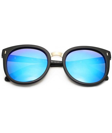 Round Cut-edge new frameless sunglasses personality net red frog mirror - Blue - C7199ESNUH7 $50.98