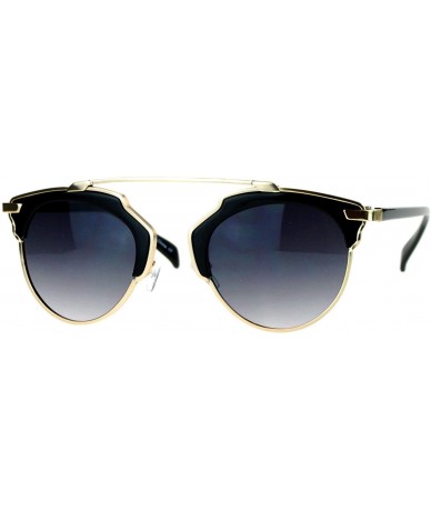 Wayfarer Womens Metal Outline Bridgeless Half Rim Gradient Lens Sunglasses - Gold Black - CI1260IBMCR $19.54