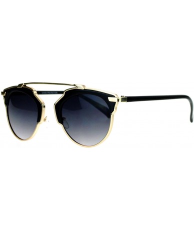 Wayfarer Womens Metal Outline Bridgeless Half Rim Gradient Lens Sunglasses - Gold Black - CI1260IBMCR $19.54