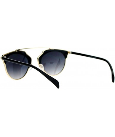 Wayfarer Womens Metal Outline Bridgeless Half Rim Gradient Lens Sunglasses - Gold Black - CI1260IBMCR $19.54