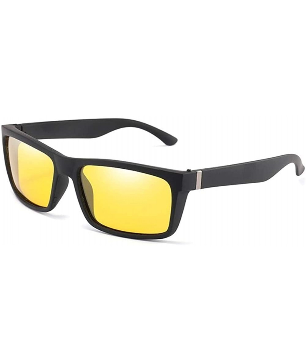 Sport Classic Polarized Sunglasses Glasses - Black Yellow - C3199OC78IT $21.85