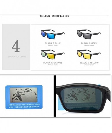 Sport Classic Polarized Sunglasses Glasses - Black Yellow - C3199OC78IT $21.85