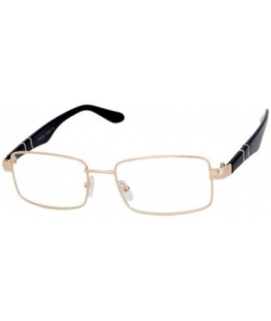 Square Black & Gold Slim Rectangular Eyeglasses Frame/Clear Lens Sunglasses - CP185UKK68C $20.41