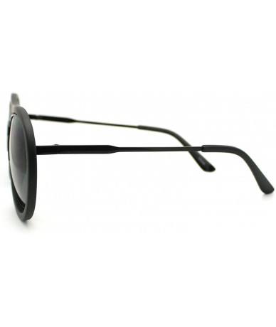 Round Super Unique Double Frame Sunglasses Round Vintage Fashion - Matte Black - CE11OGVZ48T $18.51