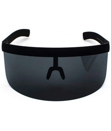 Rimless Visor Sunglasses - Women's oversized futuristic shades - 3 Grey - CK18X79643U $28.13